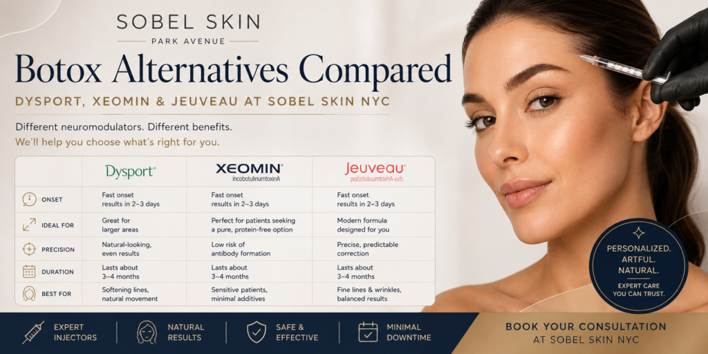 Botox Alternatives Compared — Dysport Xeomin And Jeuveau At Sobel Skin NYC