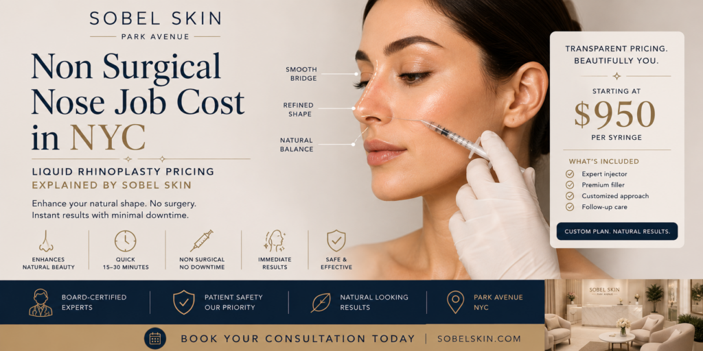 Non Surgical Nose Job Cost In NYC — Liquid Rhinoplasty Pricing Explained By Sobel Skin